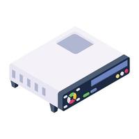 Dvd player icon, isometric vector design.