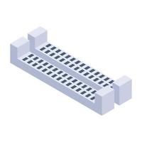 Trendy vector style of a computer RAM, random access memory