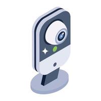 Ip camera vector style, icon of internet camera