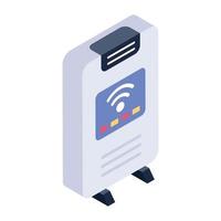 A wireless internet broadband network icon in isometric design vector