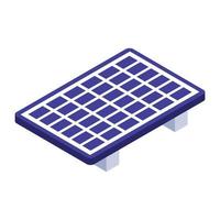 estilo isométrico editable del icono del panel solar