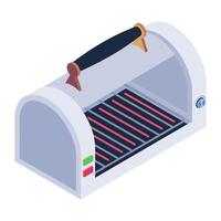 Electric heater icon, vector of home appliance style