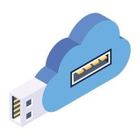 Power supply via extension ports isometric icon vector
