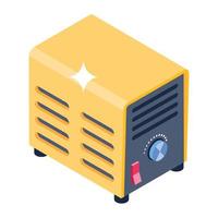 Isometric icon of audio speaker, woofer vector