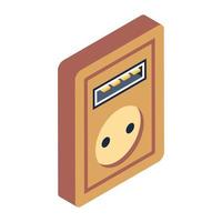 Editable design of power receptacle icon vector