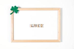 Minimalistic flatlay for St. Patrick's Day. photo