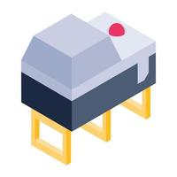 Push button icon in isometric design, vector style of electric button