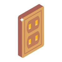 Editable design of power receptacle icon vector