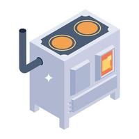 Electric buttons icon in isometric design, vector style of on off buttons