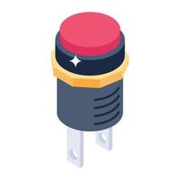 Electric buttons icon in isometric design, vector style of switch buttons