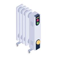 Editable design of electric radiator icon vector