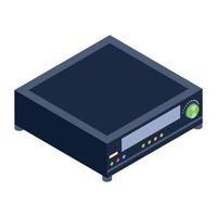 Dvd player icon, isometric vector design.