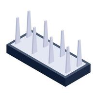 A single chip microcontroller icon, isometric style of integrated circuit vector