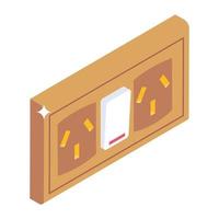 Editable design of power receptacle icon vector