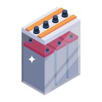 Isometric icon of automobile battery vector