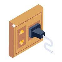 Editable design of power receptacle icon vector