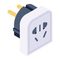 Editable design of power receptacle icon vector