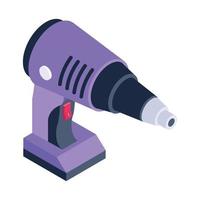 An electric power wall drilling machine, isometric icon vector