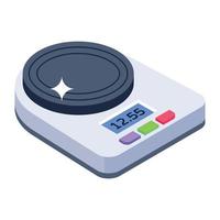 Editable isometric design of electric balance icon vector