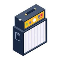 Isometric icon of sound system, editable vector