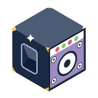 Isometric icon of sound system, editable vector