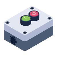 Push buttons icon in isometric design, vector style of switch buttons