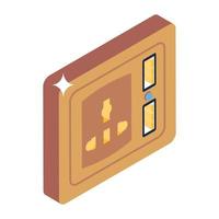 Editable design of wall socket icon vector