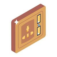 Editable design of wall socket icon vector