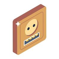 Editable design of wall socket icon vector