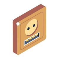 Editable design of wall socket icon vector