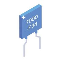 Three terminal electronic component that conduct current, mosfet icon vector