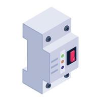 Push button icon in isometric design, vector style of switch button