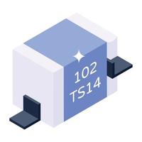An icon design of thunderbolt adapter tool, isometric vector