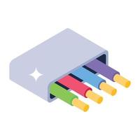 Isometric design of electrical material icon vector