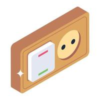 Editable design of wall socket icon vector