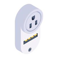 Editable design of wall socket icon vector