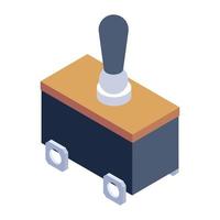 Joystick icon in isometric design, game console vector