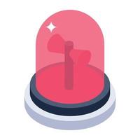 Siren in isometric icon, emergency sound vector