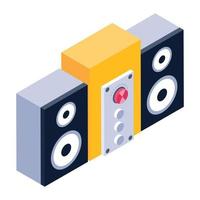 Isometric icon of sound system, editable vector