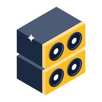 Isometric icon of sound system, editable vector