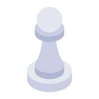 An icon design of chess pawn, strategy in modern isometric style vector