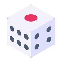 A dice game icon, isometric editable design vector