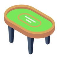 A trendy isometric icon of casino game table vector