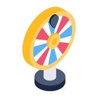 A spinning wheel isometric icon design vector