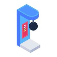 An arcade punching game icon in isometric style vector