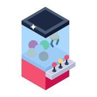 A claw game, crane game isometric icon vector