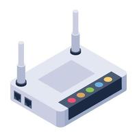 Modem isometric icon, networking device vector