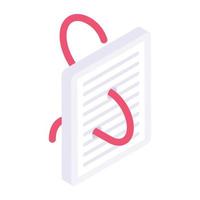 Infected document isometric icon, file virus vector