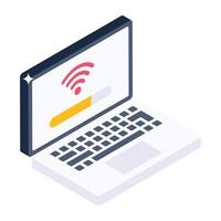 Establishing connection isometric icon, editable vector
