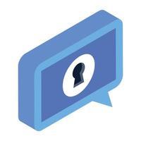 Encrypted chat isometric icon vector